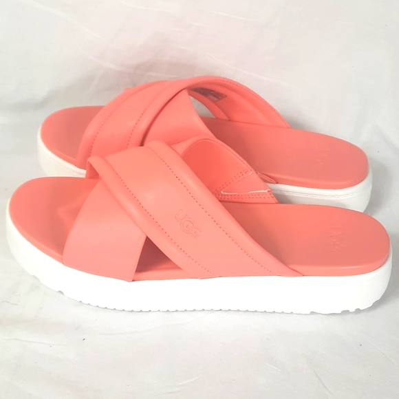 UGG Zayne Crossband Womens Leather Sandals Size 10 Starfish Pink NEW with Box - Picture 5 of 10